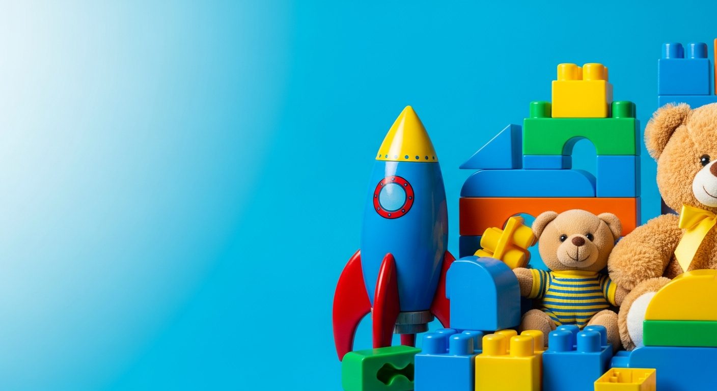 Niño jugando con bloques de construcción de colores